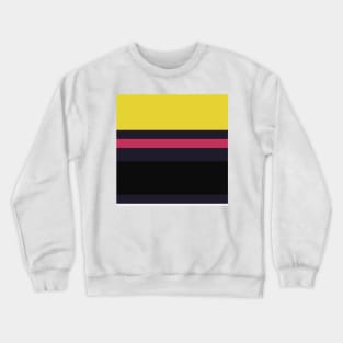 A beautiful melt of Anti-Flash White, Raisin Black, Almost Black, Dark Pink and Sandstorm stripes. Crewneck Sweatshirt